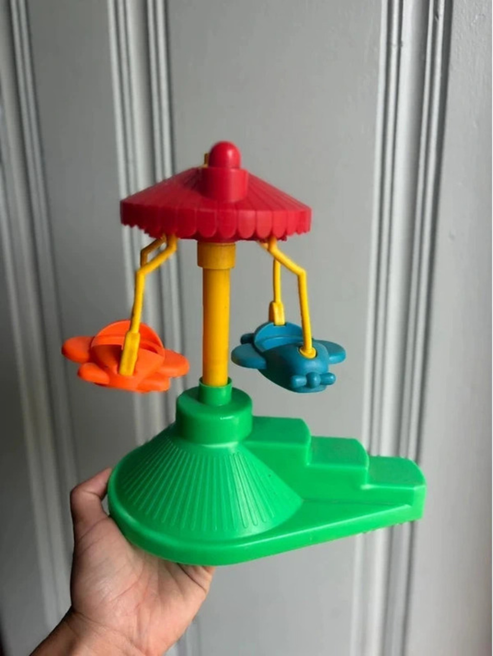 Vintage Fisher Price Little People Fun Park Airplane Spinning Toy